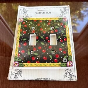 Vintage Cherry Double Switch Plates Santa Barbara Ceramic Design